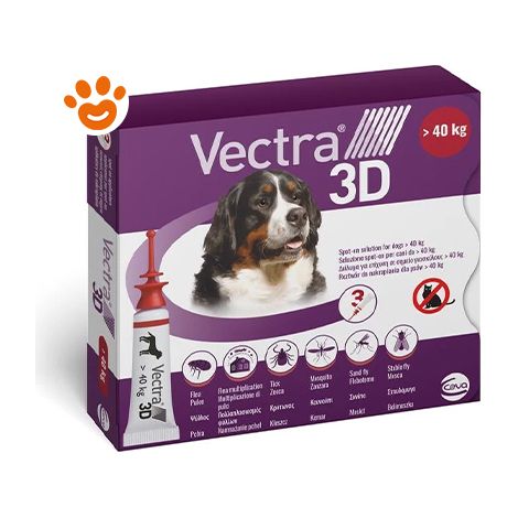 Ceva Vectra 3D Dog Rosso Oltre 40 kg - Ceva Vectra 3D Dog Rosso Oltre 40 kg - Confezione Da 3 Pipette