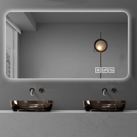 Miroir de salle de bain LED - miroir 60x120 cm - 3 températures de couleur, réglage continu de la luminosité (10%-100%) (1/5)