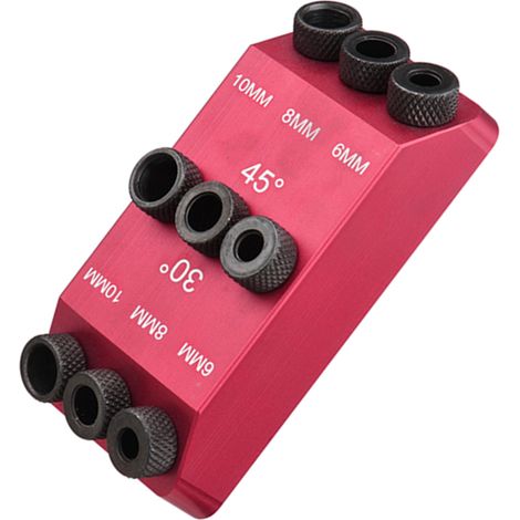 Gabarit de perçage à angle variable 30°/45°/90° pour trous de poche, positionneur multi-angles pour le travail du bois (1/5)