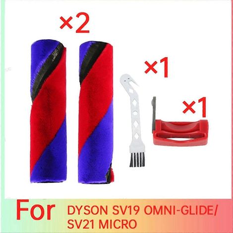 2 pièces brosse rouleau+ Switch Lock kit pour SV19 OMNI-GLIDE/SV21 MICRO aspirateur souple Velvet double brosse rouleau (1/5)
