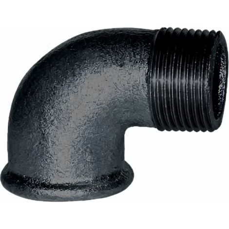 Winkelstück, verformbar 90°, 20x27, männlich weiblich schwarz kleiner Radius