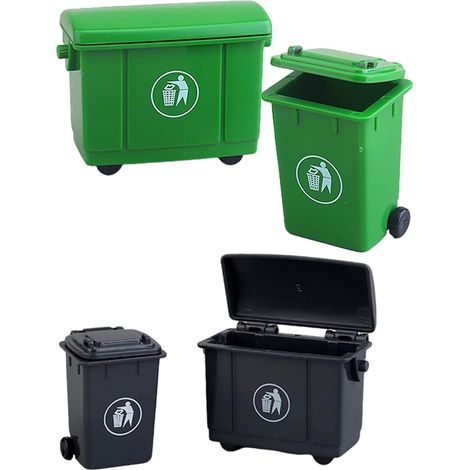 4 Pièces Mini Poubelle pour Maisons de Poupées Poubelle Enfant Mini Poubelles Modèle Miniature Éducatif Précoce, Structure Interactive pour Bacs Sable Jeux de Rôle (1/5)