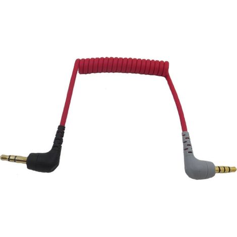 Câble microphone TRS vers TRRS 3,5 mm mâle-mâle coudé à 90° pour Rode SC7 (1/5)