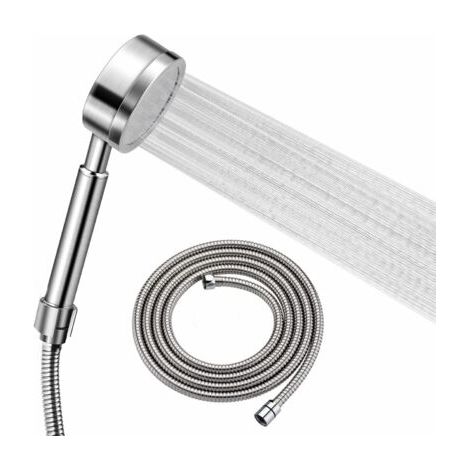 Pommeau de douche à main en acier inoxydable 304 – Filtre anticalcaire – Débit de 2,5 GPM – Flexible de 59 pouces – Haute pression – SUS304 (1/5)