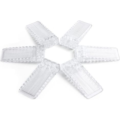 6x butée de porte, cale réglable antidérapante, silicone transparent, pour cuisine bureau cave, 0,3 à 6 cm (1/5)