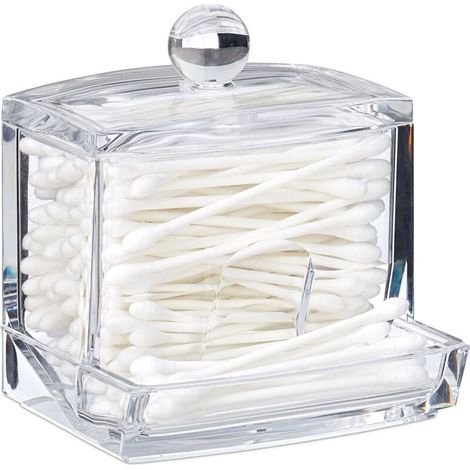 Étui transparent en acrylique pour cotons-tiges, boîte de rangement pour cotons cosmétiques, boîte de rangement pour échantillons de bureau (1/5)