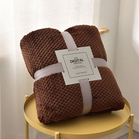 Couverture En Flanelle - Polaire Corail - 110 x 180 cm - Pour Canapé Chaise Ou Pique-Nique - 1 Pièce