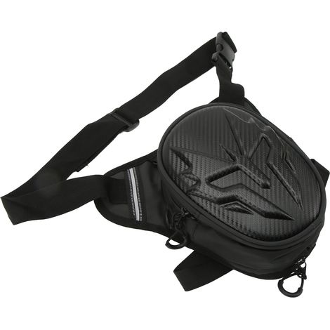 Sacoche jambe moto PVC mat, pochette cuisse multifonction extérieur fibre carbone (1/5)