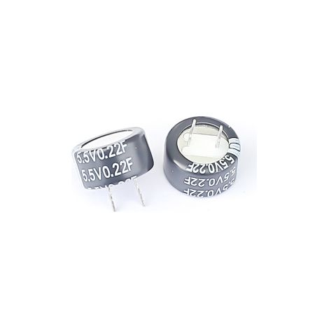 Supercondensateur, 0.22F, 5.5V c.c., Traversant, -40 °C  +70 °C