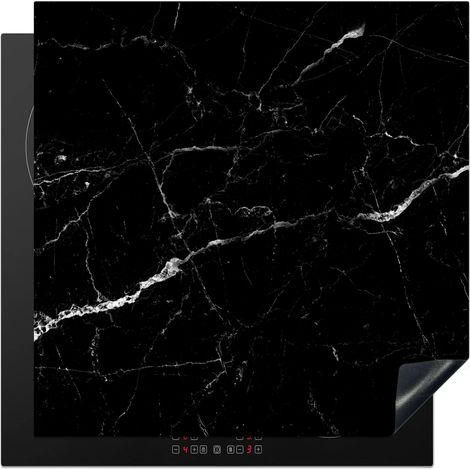PROTECTION PLAQUE INDUCTION Aspect marbré - Noir - Luxe Couvre Plaque De Cuisson 78x78 cm