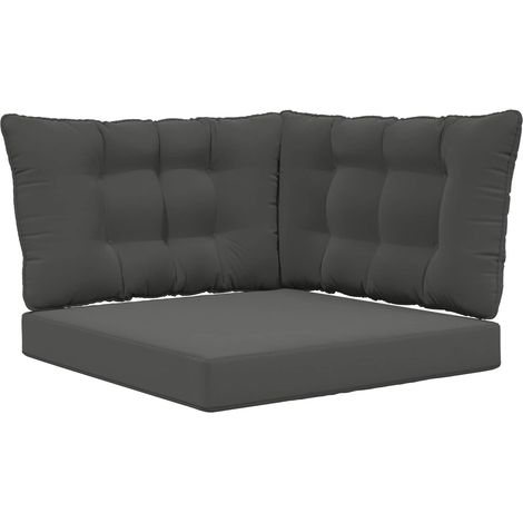 Cojín para sofá de exterior 3 pcs Antracita Poliéster vidaXL