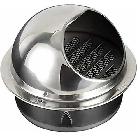 Sortie d'air Murale, Sortie d'air en Acier Inoxydable Hotte Mur Exterieur Exterieur Capuchon Pare-Pluie Capuchon De Ventilation Spherique Couvercle De Ventilation Cuisine 150mm (1/4)
