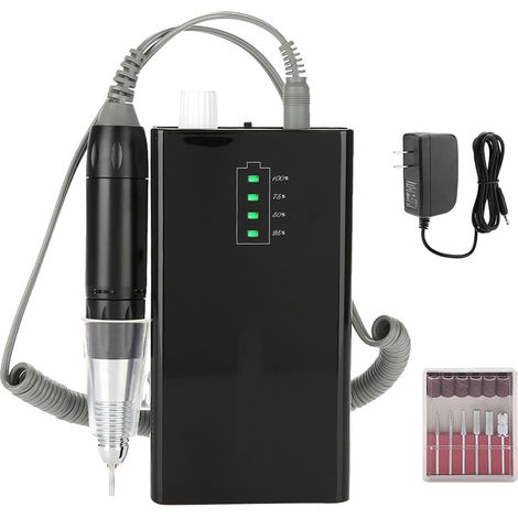 Mini perceuse électrique rechargeable 30000 RPM polisseur à ongles sans fil, lime à manucure professionnelle, prise US (1/5)