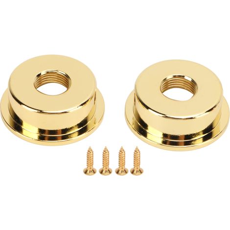2 pièces Couvre-Jack TL pour Guitare Électrique, Plaque Ronde Métallique Electrosocket avec Vis de Montage, Or (1/5)