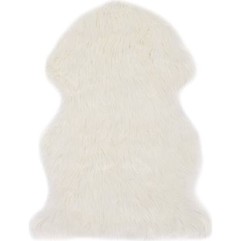Tapis, 60 x 90 cm, imitation peau de mouton blanche (1/5)