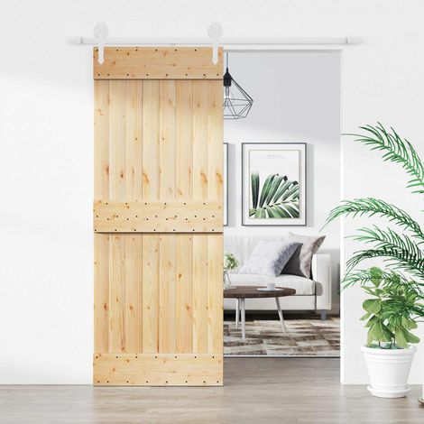 Porte coulissante Naturel et Blanc 80 x 210 cm vidaXL