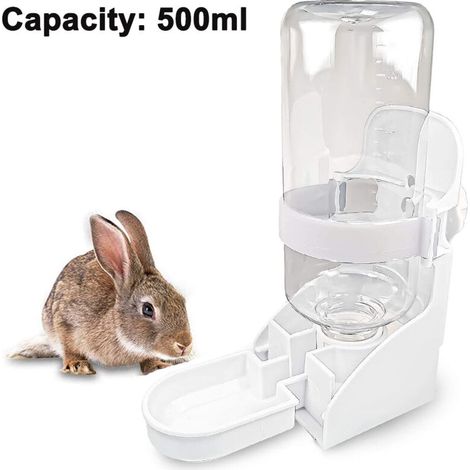 Fontana d'acqua sospesa a forma di coniglio – Dispenser automatico a prova di perdite, in acciaio inossidabile, 500 ml, montaggio a parete