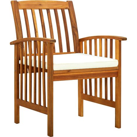 Maison Exclusive - Garten-Essstühle 2 Stk. mit Kissen Massivholz (1/5)