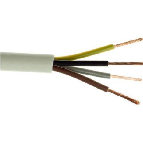 Cavo da officina H05VV-F (OWY) 4x0,75 giallo bianco /100m/