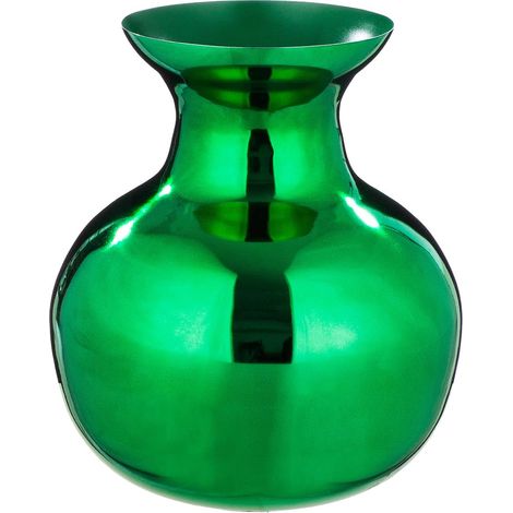 Vase en Fer, bulbe, Brillant, Vert, Hauteur 29 cm x diamètre 25 cm, Vase à Fleurs étanche (1/3)