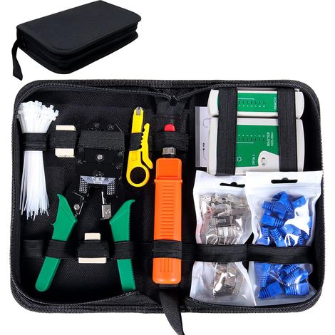 9-in-1 professioneller Netzwerktester, Netzwerkkabel, Computer-Reparatur-Werkzeug-Sets, Netzwartung, LAN-Tester, Netzwerk-Werkzeug-Set, geeignet für Heimwerker (1/4)