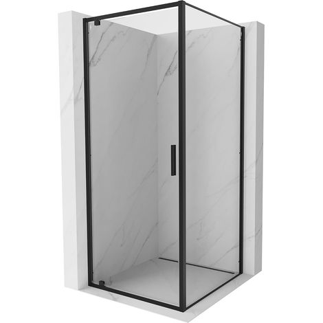 Mexen Exo cabina de ducha abatible 80 x 80 cm, transparente, negra - 8181-080-080-70-00 (1/5)