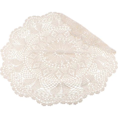 Napperons, dessous de verre et dessous de plat ronds en dentelle de coton crochetée à la main (1/5)