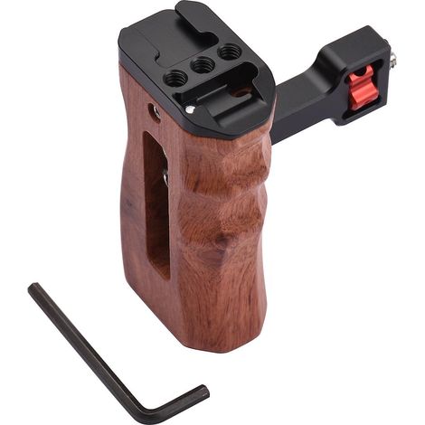Verstellbarer Holzgriff für Kamerakäfig, links/rechts, 1/4-Zoll-Schraube, ARRI-kompatible Halterung