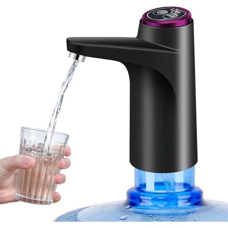 Elektrische Wasserflaschenpumpe – Wasserspender – USB-aufladbar – Für 15-Liter-Flaschen – Schwarz/Lila (1/5)