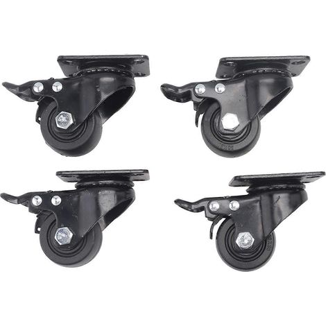 Roulettes pivotantes 2" (4 pièces) avec freins, robustes, en nylon industriel, capacité de charge de 600 kg (1/5)