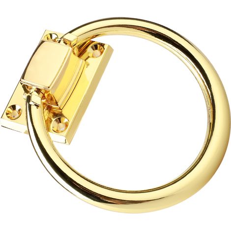 Türklopfer mit Ring, wasserdicht, aus massivem Metall, tropfenförmiger Ringgriff für Schränke, Stühle und Möbel, goldfarben (1/5)