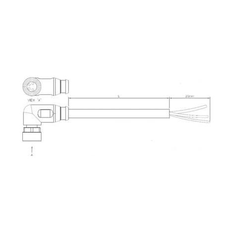 TE Connectivity 1-2273011-1 Connettore confezionato per sensore o attuatore M8 Presa angolata 1.50 m Numero di poli: 4