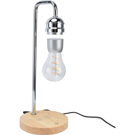 Lampes de table à LED flottantes à lévitation magnétique (Maglev) avec base en bois, prise 100-240 V (Royaume-Uni). (1/5)