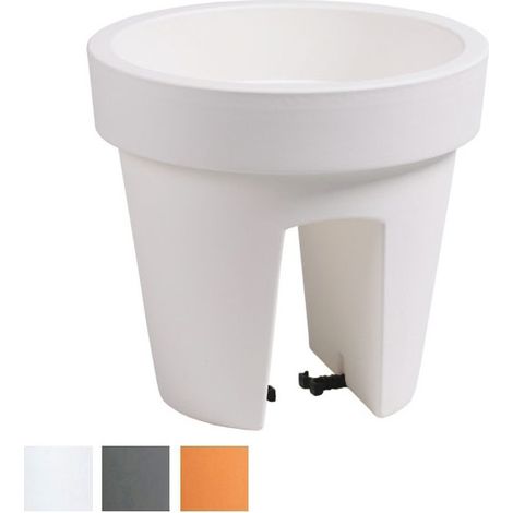 VASO LOFLY RAILING TONDO cm 24 h 22 grigio