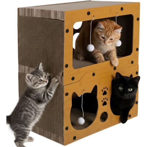 Arbre à chat - maison à deux étages (1/5)