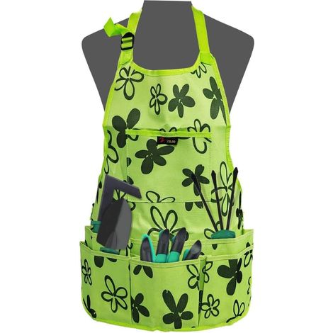 Tablier de jardin en tissu Oxford, tablier de travail multifonctionnel avec 14 poches, sangle de cou et liens de taille réglables, tabliers de jardinage pour femmes, hommes et adultes (1/5)