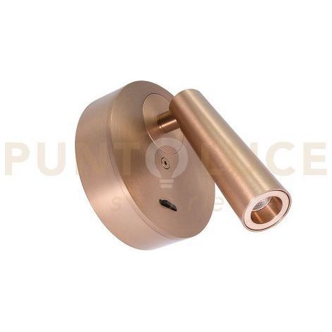 GAP585 APPLIQUE A PARETE IN ALLUMINIO CON SPOT ORIENTABILE 1 LUCE LED 3000K 180LM 3W CHAMPAGNE
