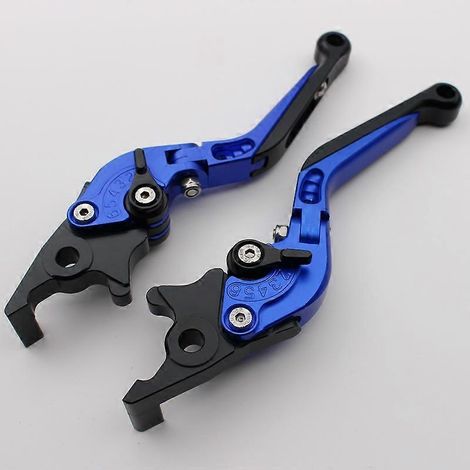 Frein à double disque, klaxon pour véhicule électrique, moto électrique, pompe à poussée latérale, frein modifié, guidon, réglage, poignée en alliage d'aluminium, tringle de traction AC (1 paire bleue (1/5)