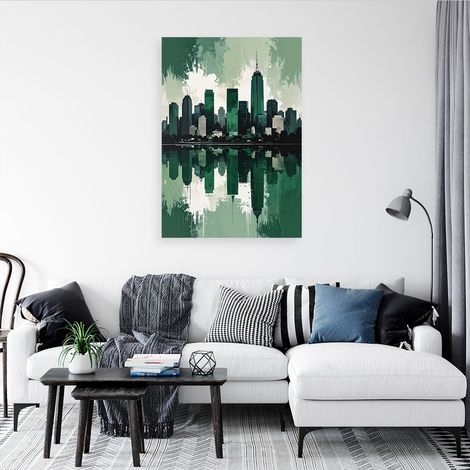 Wandbild Moderne Stadtgebäude Grün 70x100 (1/4)