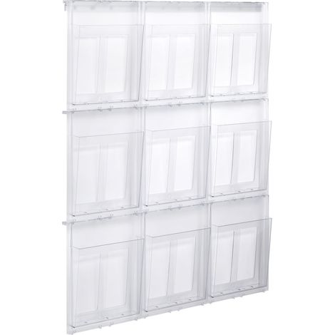 Helit - Porta brochure da parete A4 9 x Din A4 Trasparente (1/2)