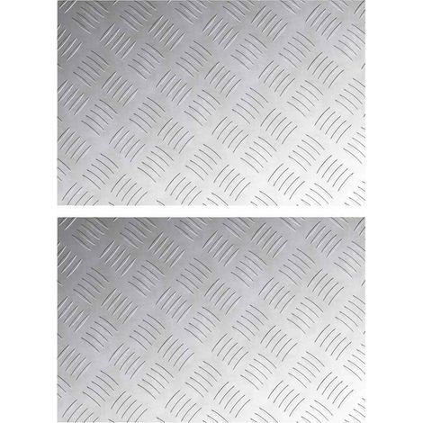 Plaques à damier 2 pcs Argent 60 x 40 cm Aluminium CFW694260 (1/5)