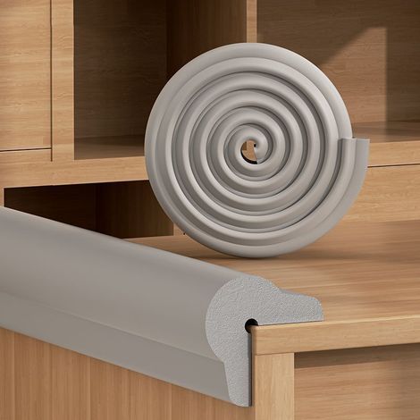 Bande de protection adhésive pour bords de table, bande anti-choc pour meubles, protection des bords de table à manger, gris foncé, 2 m