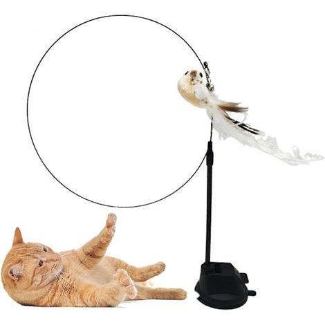 Jouet stimulant pour chat avec mouvements réalistes et ventouse, multicolore