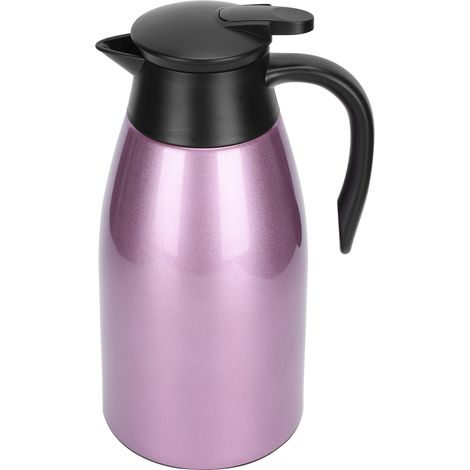 Bouteille isotherme de 2 L avec intérieur en acier inoxydable, violette, pour eau chaude et café. (1/5)