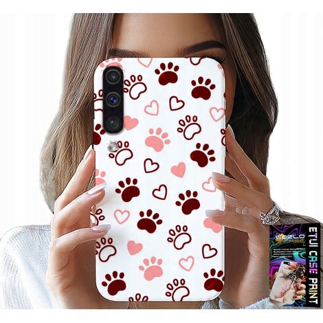 Custodia per Samsung A50 / A30S - zampe di cane su sfondo bianco, cane, gatto, orsacchiotto (1/5)