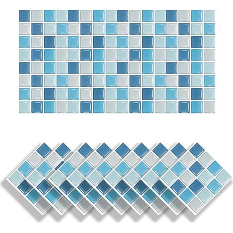 Lot de 10 autocollants muraux 3D pour cuisine et salle de bain 10x10 cm décoratifs et faciles à poser (1/5)
