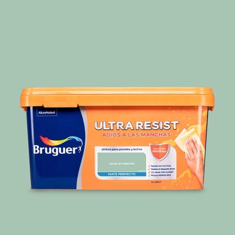 Bruguer ULTRA RESIST Pintura para paredes ultra lavable Verde Envejecido 4L