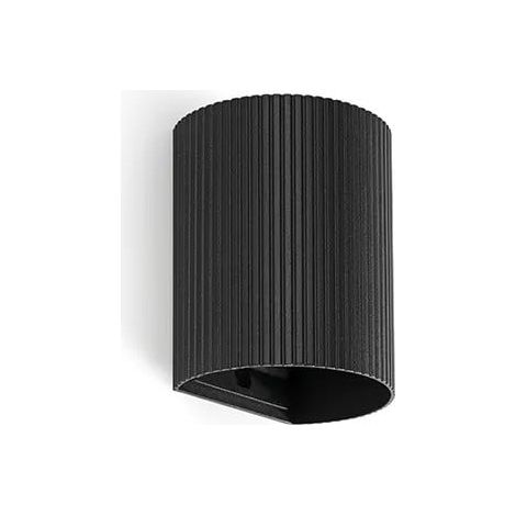 Lampada da parete SOLE nera scanalata con interruttore 40527 (1/4)