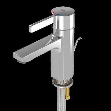 KWC robinet thermostatique sur pied, F5, EHM, 125 mm, tige de traction (1/2)
