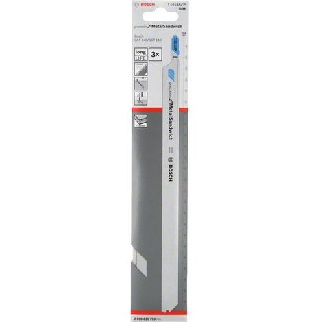 Bosch Accessories 2608636793 Stichsägeblatt T 1018 AFP Precision for Metal-Sandwich 3 St.